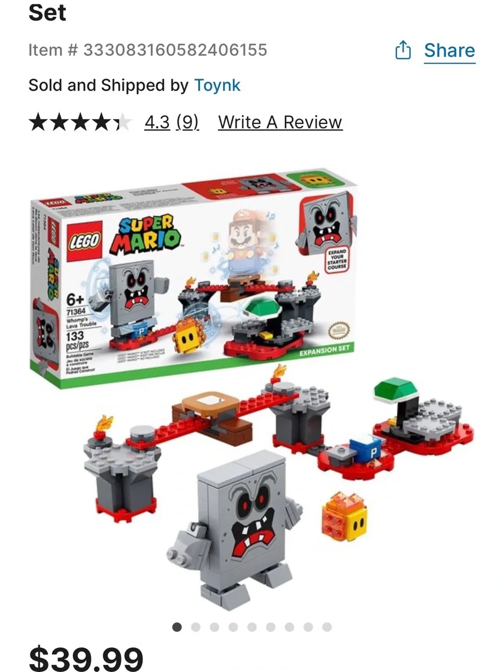 4 Mario Lego Sets, Group lot
